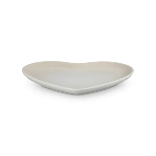 Le Creuset 23cm Heart Stoneware Plate - Meringue