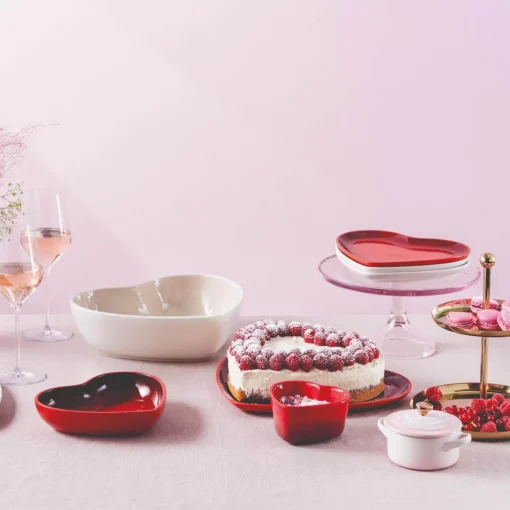 Le Creuset 32cm Heart Stoneware Serving Platter - Shell Pink