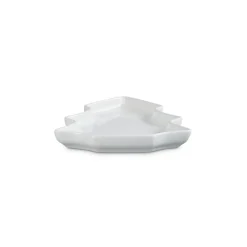 Le Creuset 19cm Stoneware Christmas Tree Plate - White