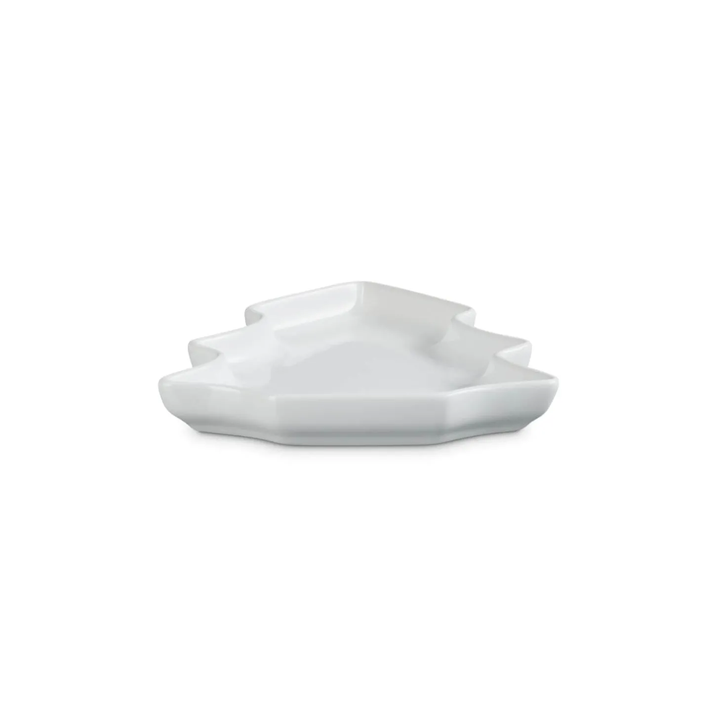 Le Creuset 19cm Stoneware Christmas Tree Plate - White