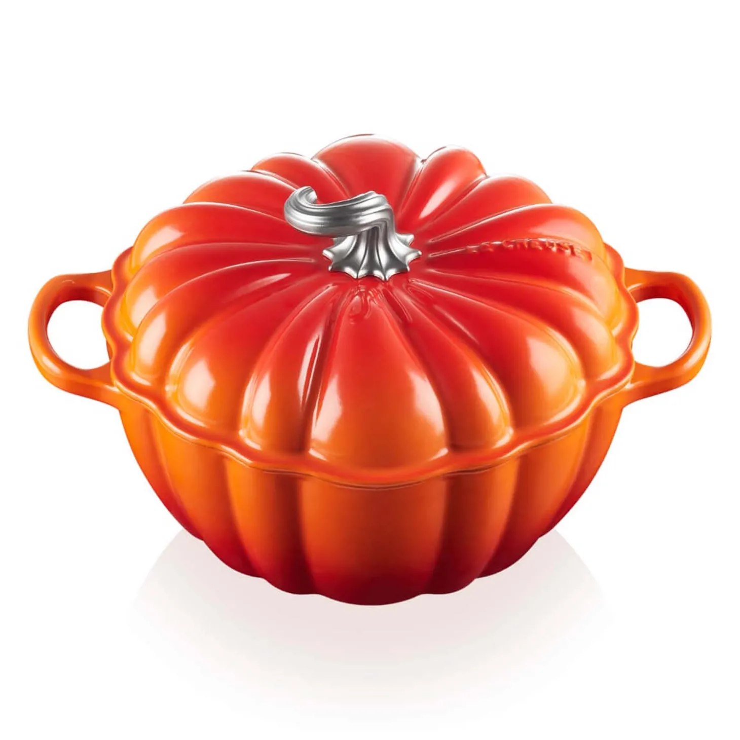 Le Creuset Halloween Cast Iron 24cm Pumpkin Casserole Dish - Volcanic