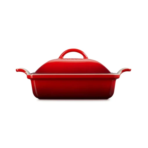 Le Creuset Heritage Stoneware 23cm Square Dish with Lid - Cerise