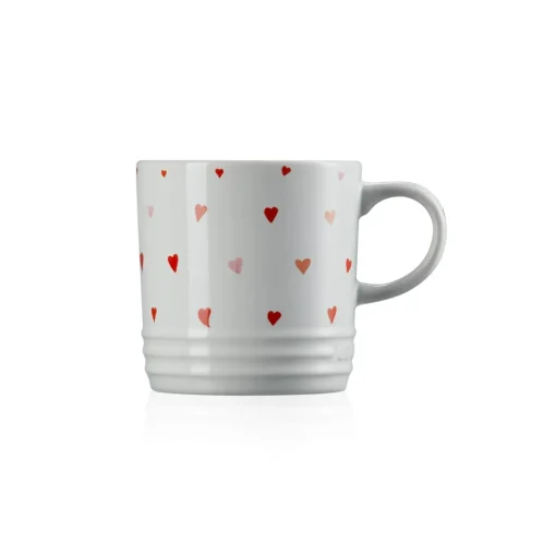Le Creuset 350ml Stoneware Heart Decal White Mug