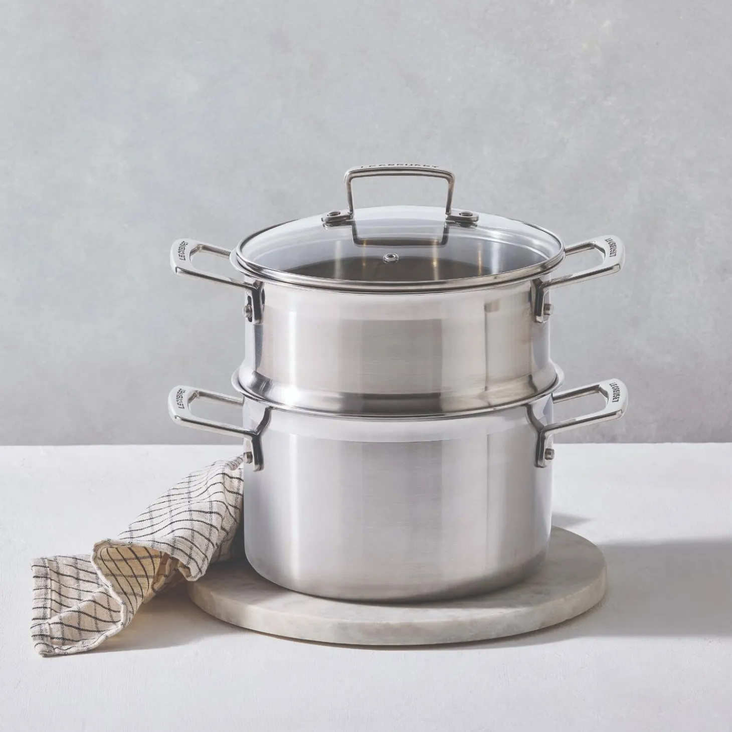 Le Creuset 3-Ply Stainless Steel Casserole with Steamer - 20cm
