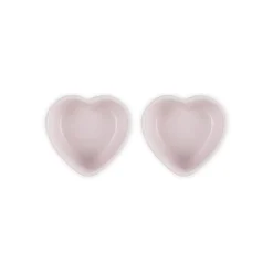 Le Creuset Set of 2 Heart Stoneware Ramekins - Shell Pink