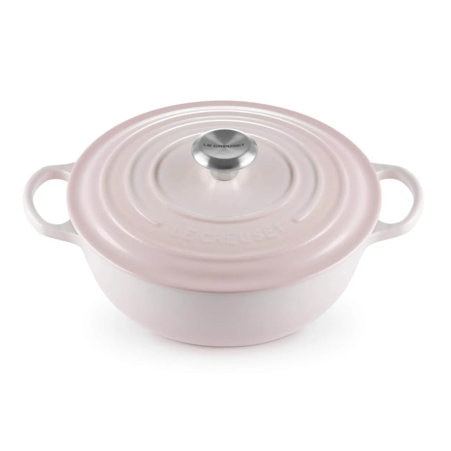 Le Creuset Signature Cast Iron 24cm Soup Pot - Shell Pink