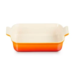 Le Creuset Signature Cast Iron 3 Piece Casserole & Heritage Stoneware Oven Dish Set - Volcanic