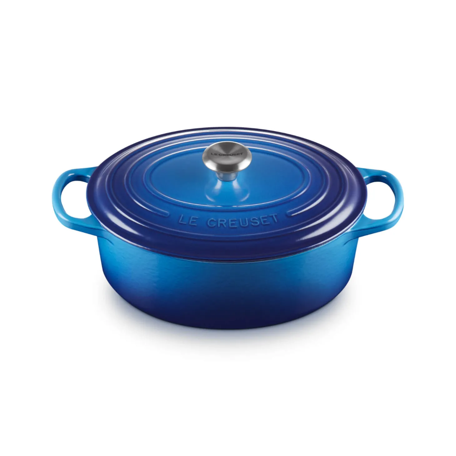 Le Creuset Signature Cast Iron 27cm Oval Casserole - Azure