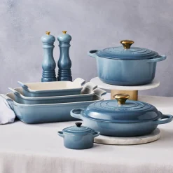 Le Creuset Signature Cast Iron 30cm Shallow Round Casserole - Chambray