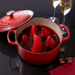 Le Creuset Signature Cast Iron 24cm Round Casserole - Cerise