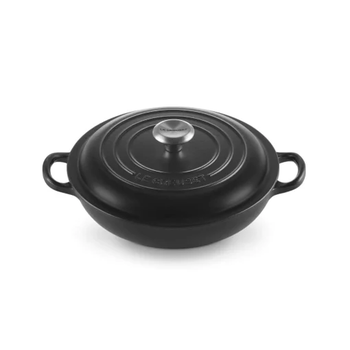 Le Creuset Signature Cast Iron 22cm Shallow Casserole - Satin Black