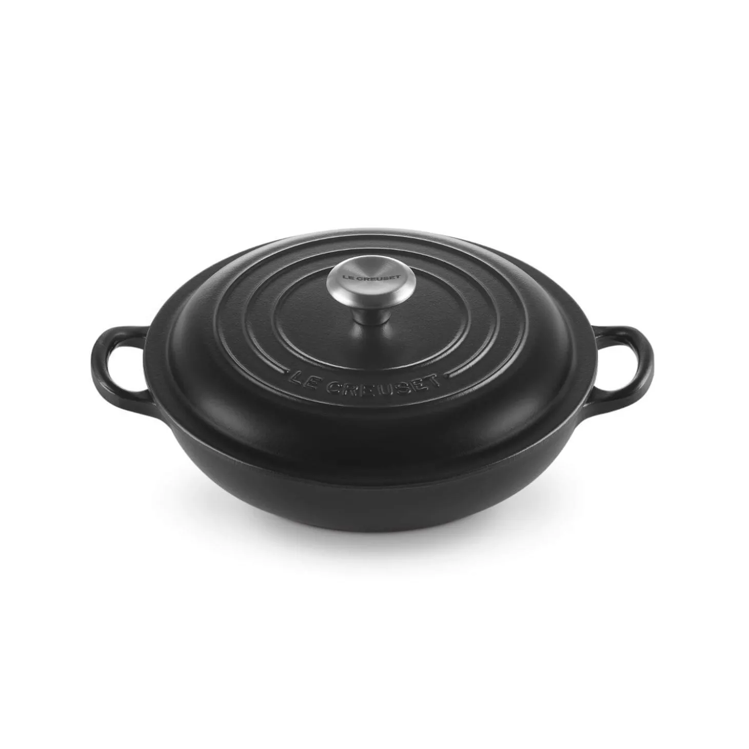 Le Creuset Signature Cast Iron 22cm Shallow Casserole - Satin Black