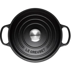 Le Creuset Signature Cast Iron 22cm Round Casserole - Satin Black