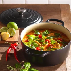 Le Creuset Signature Cast Iron 22cm Round Casserole - Satin Black