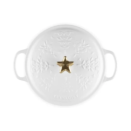 Le Creuset Signature Cast Iron 24cm Christmas Noel Casserole - Cotton