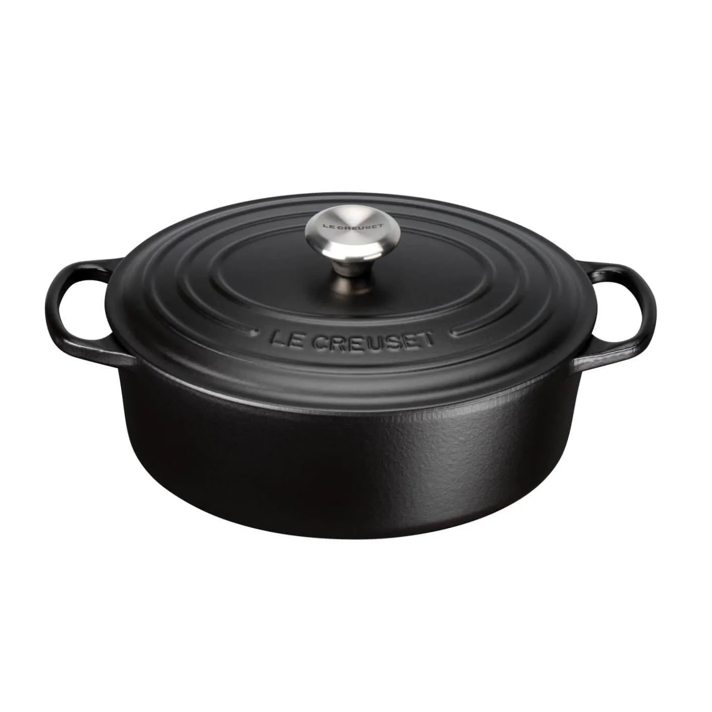 Le Creuset Signature Cast Iron 27cm Oval Casserole - Satin Black