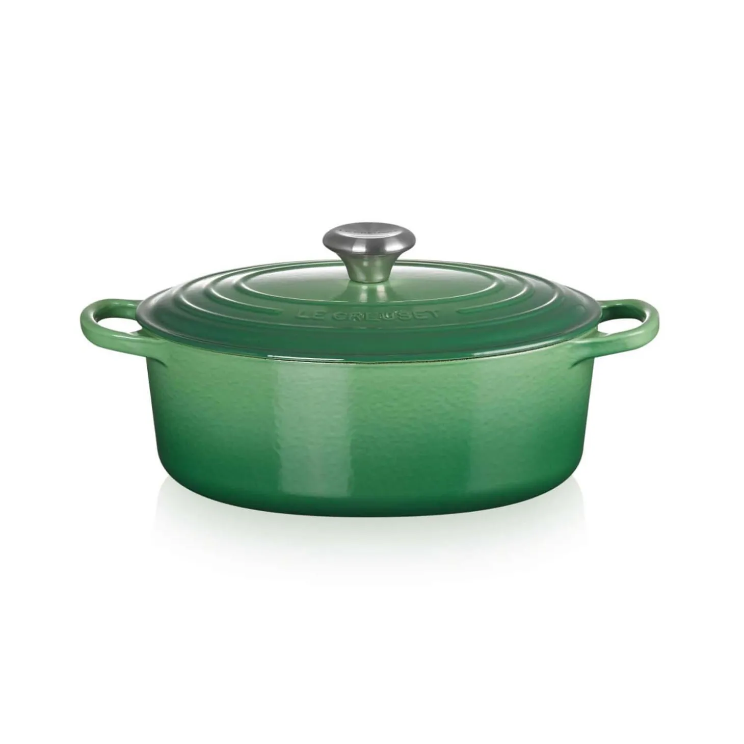 Le Creuset Signature Cast Iron 27cm Oval Casserole - Bamboo Green