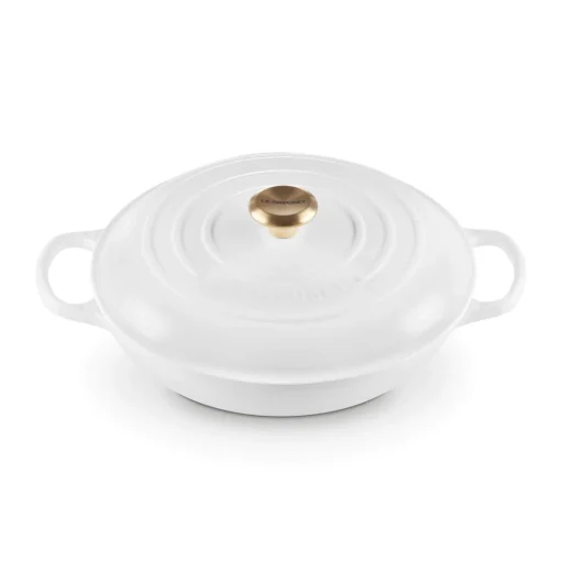 Le Creuset Signature Cast Iron 30cm Shallow Round Casserole - White