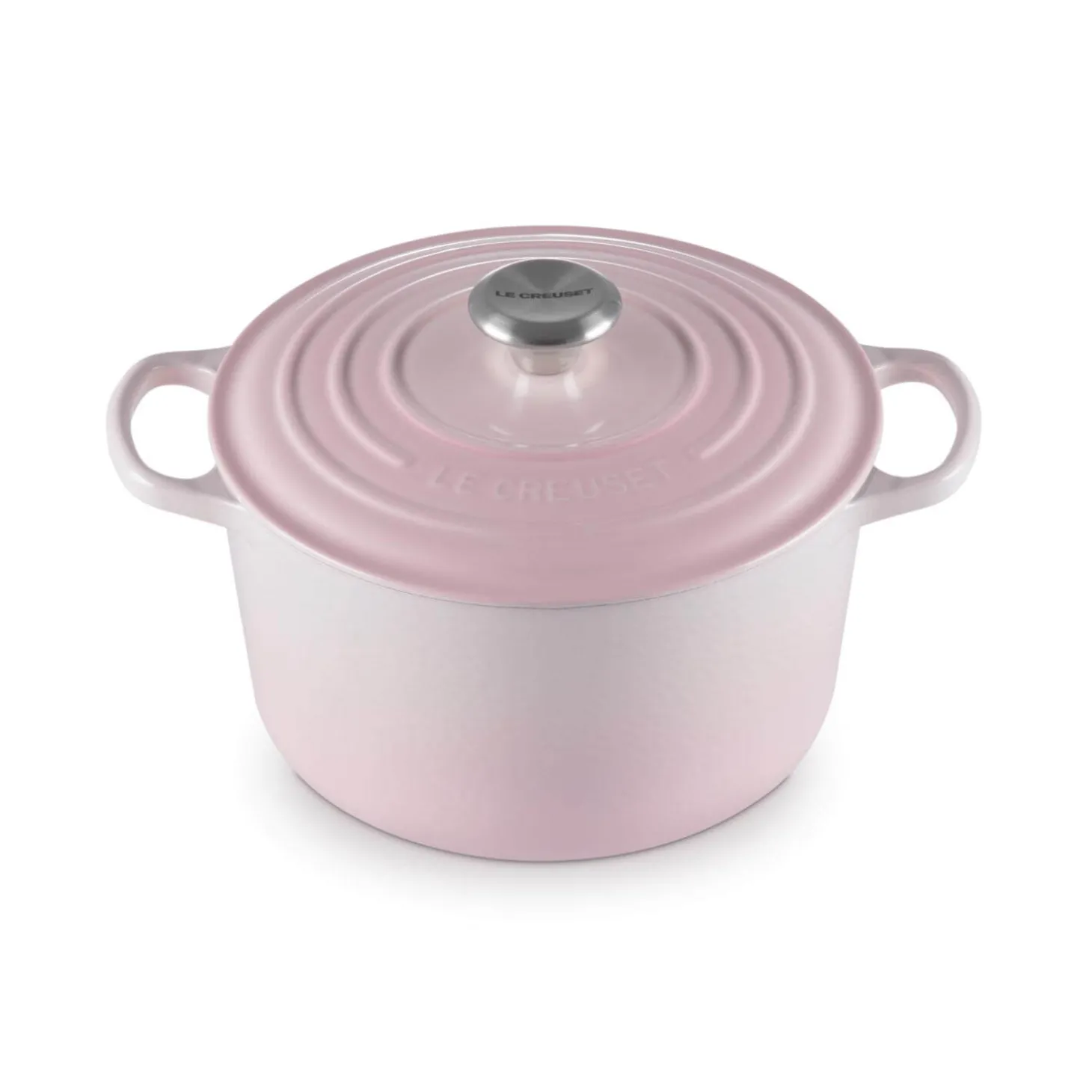 Le Creuset Signature Cast Iron 24cm Deep Round Casserole - Shell Pink