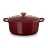 Le Creuset Signature Cast Iron 28cm Round Casserole - Garnet