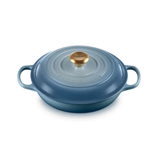 Le Creuset Signature Cast Iron 26cm Shallow Round Casserole - Chambray