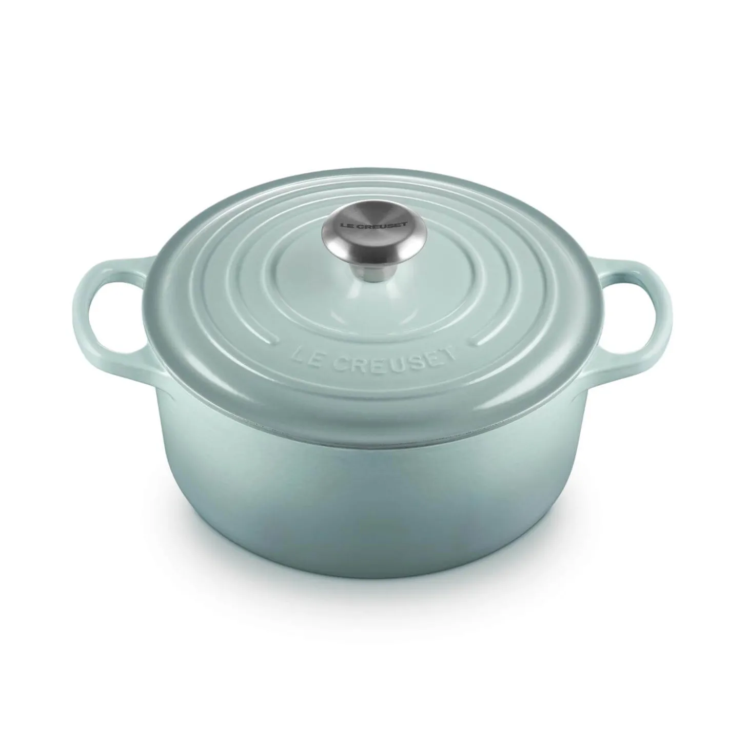 Le Creuset Signature 24cm Cast Iron Round Casserole - Sea Salt