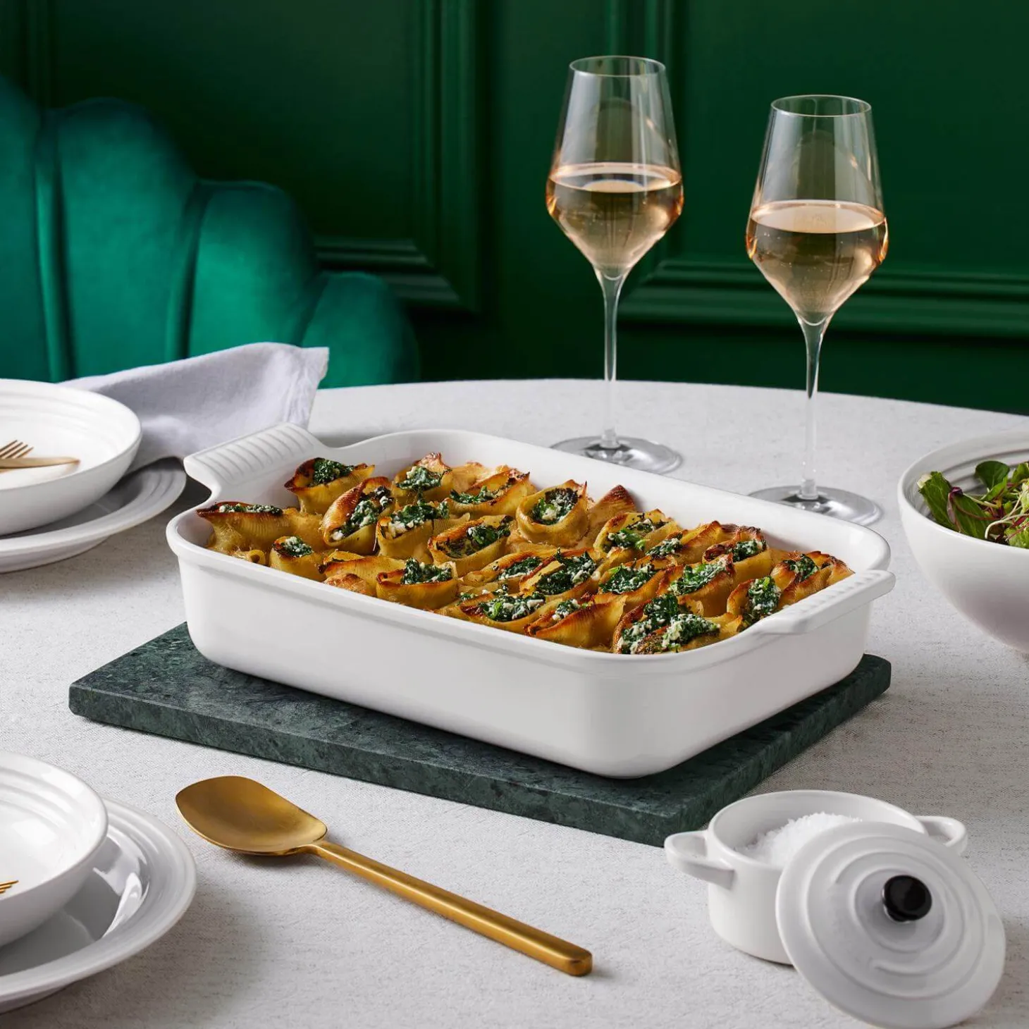 Le Creuset Stoneware Heritage 26cm Rectangular Deep Dish - White