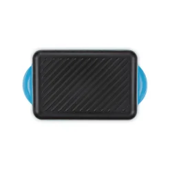 Le Creuset Traditional Cast Iron 32cm Rectangular Grill - Azure