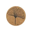 Liga Round Cork Coaster - Ginkgo - Grey