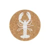 Liga Round Cork Coaster - Lobster - White