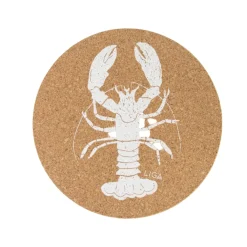 Liga Round Cork Placemat - Lobster - White
