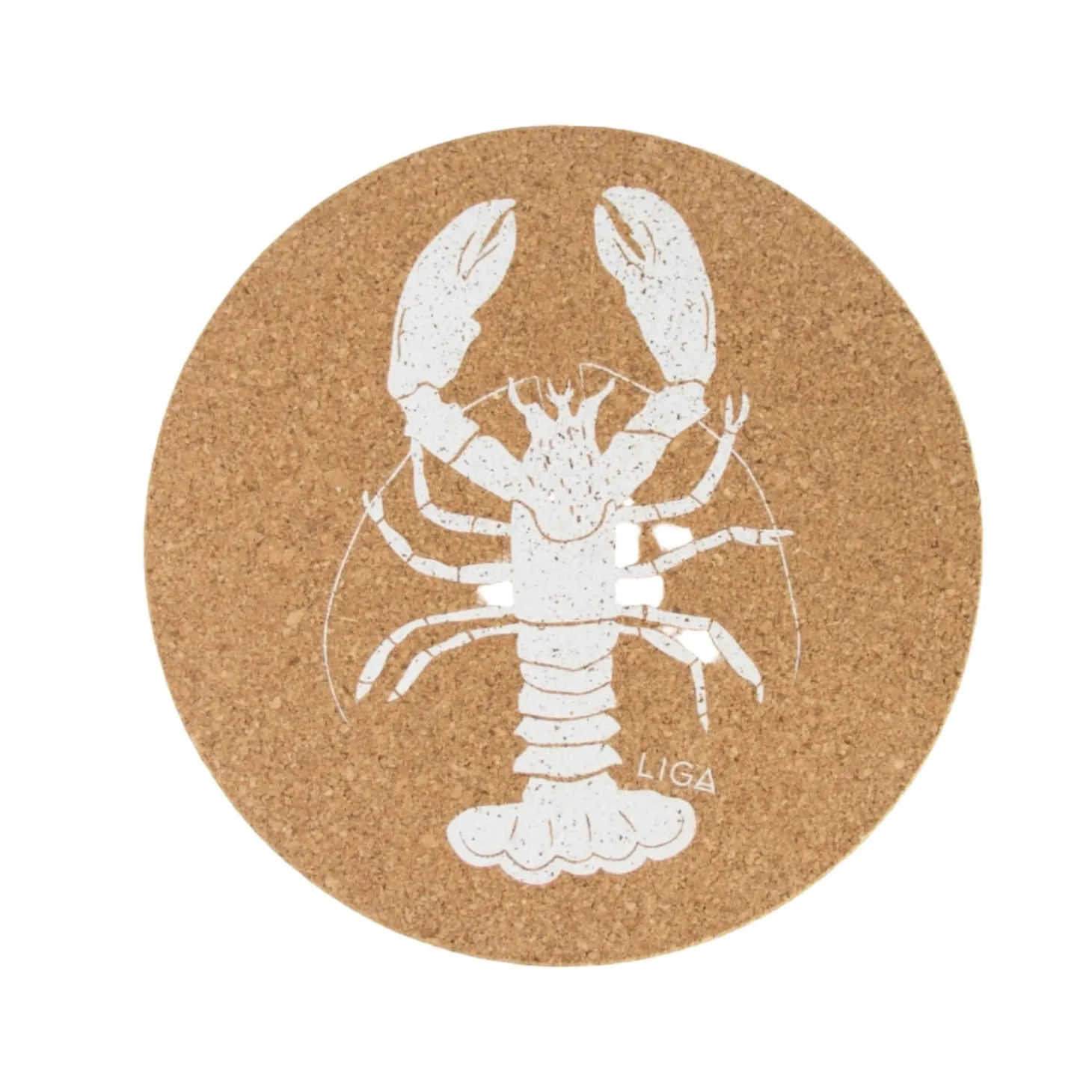 Liga Round Cork Placemat - Lobster - White