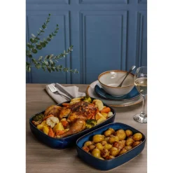 Mason Cash Reactive Blue Stoneware 23cm x 17.5cm Rectangle Dish