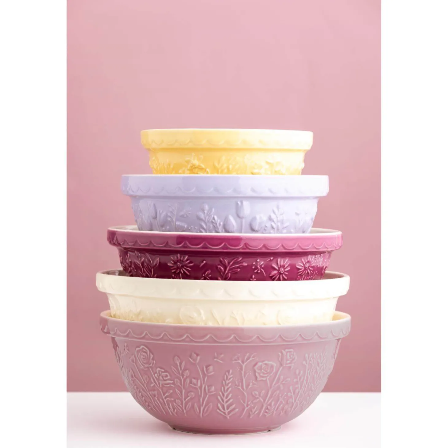 Mason Cash S36 16cm In The Meadow Pudding Bason - Deep Red