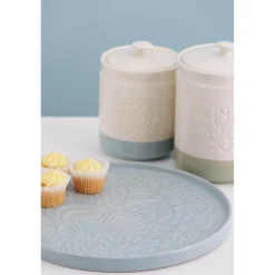 Mason Cash Stoneware Home To Roost 16cm x 11.5cm Storage Jar - Cream & Blue