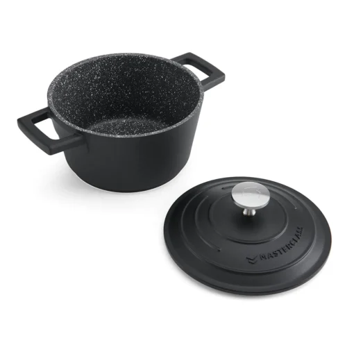 Masterclass Cast Aluminium 16cm Lightweight Round Casserole Dish - Black