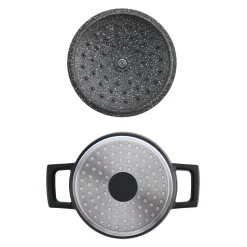 Masterclass Cast Aluminium 16cm Lightweight Round Casserole Dish - Black