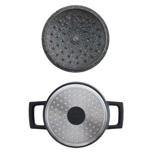 Masterclass Cast Aluminium 16cm Lightweight Round Casserole Dish - Black
