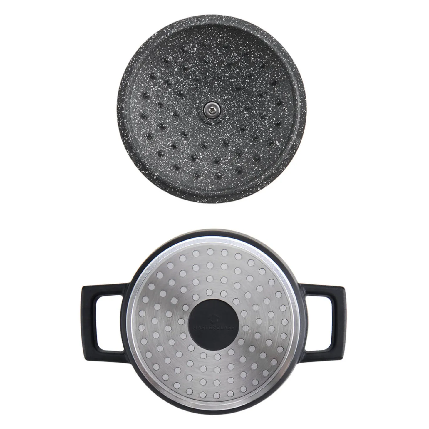 Masterclass Cast Aluminium 16cm Lightweight Round Casserole Dish - Black