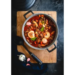 Masterclass Cast Aluminium 20cm Lightweight Round Casserole Dish - Black