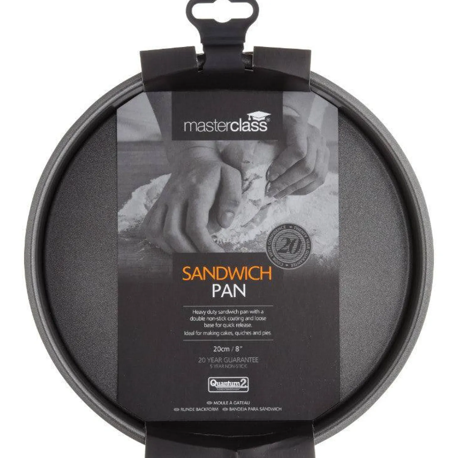 Masterclass Loose Base Round Sandwich Tin - 20cm
