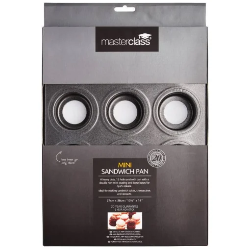 Masterclass Non-Stick Mini Sandwich Tin - 12 Hole