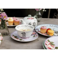 Mikasa V&A Alice In Wonderland Bone China Tea Cup & Saucer Set