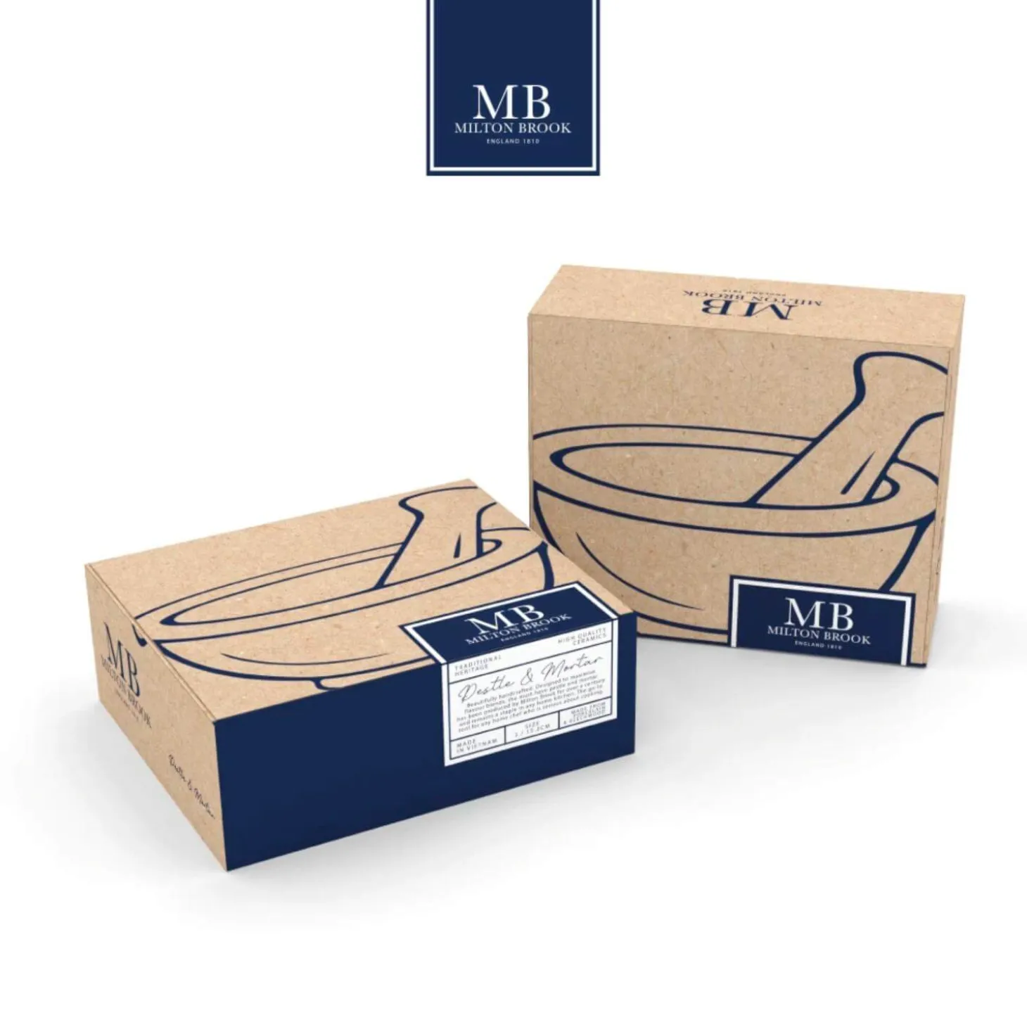 Milton Brooks Porcelain 600ml Mortar & Pestle - Size 4