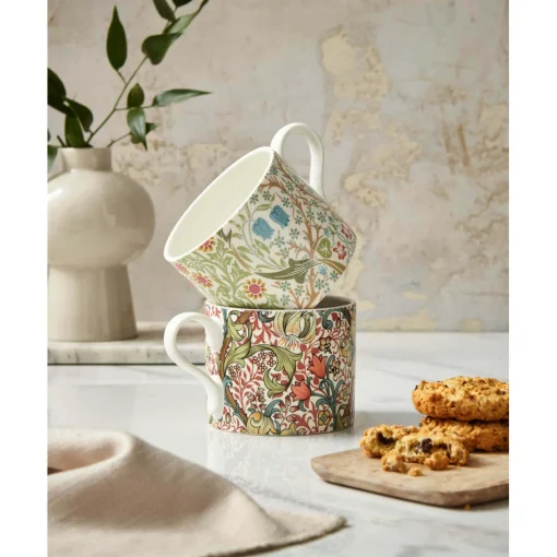 Morris & Co 2 Piece 340ml Porcelain Mug Set - Blackthorn & Lily