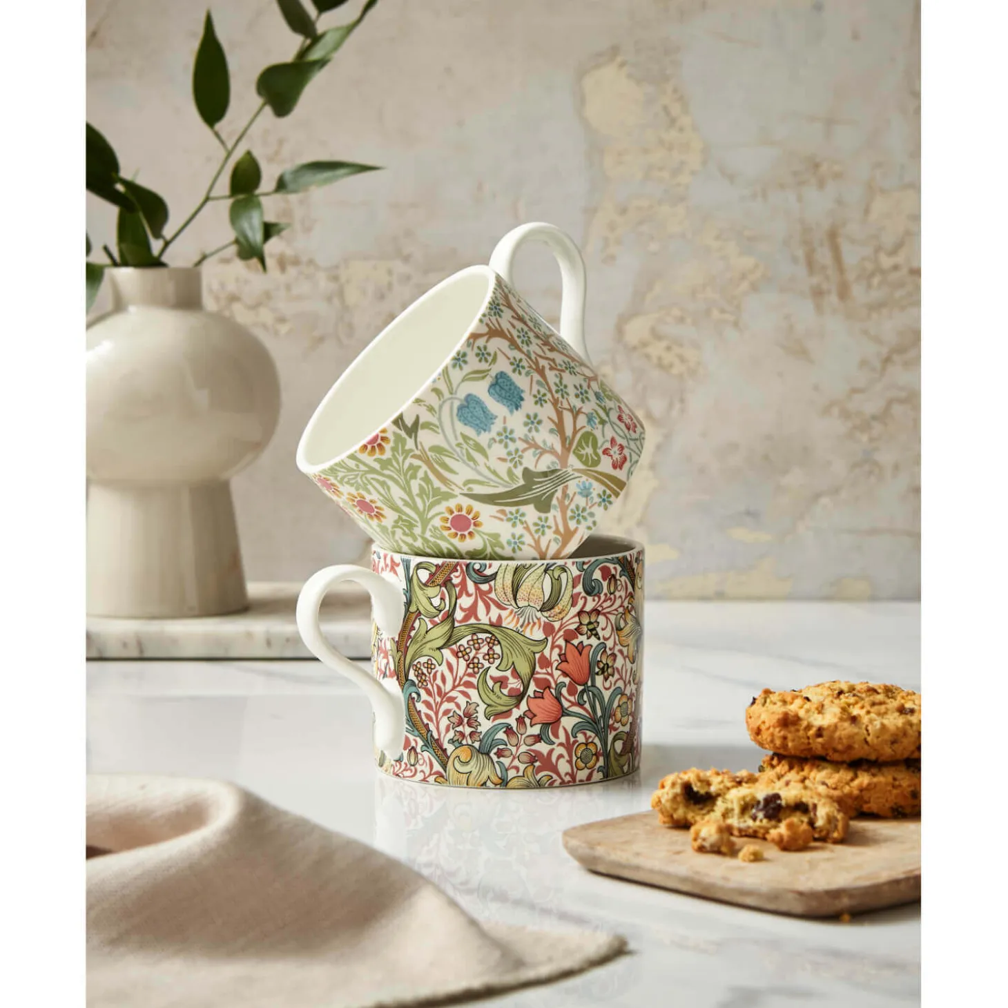 Morris & Co 2 Piece 340ml Porcelain Mug Set - Blackthorn & Lily
