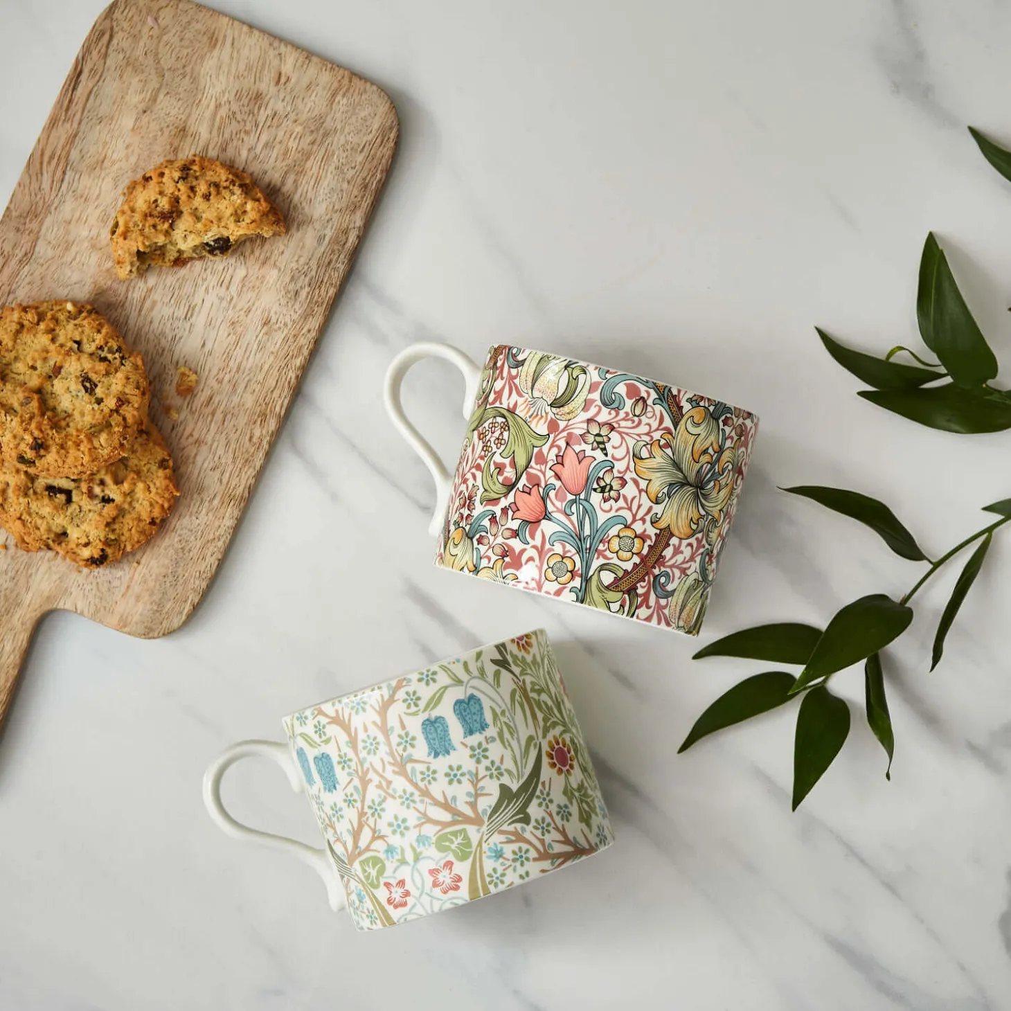 Morris & Co 2 Piece 340ml Porcelain Mug Set - Blackthorn & Lily