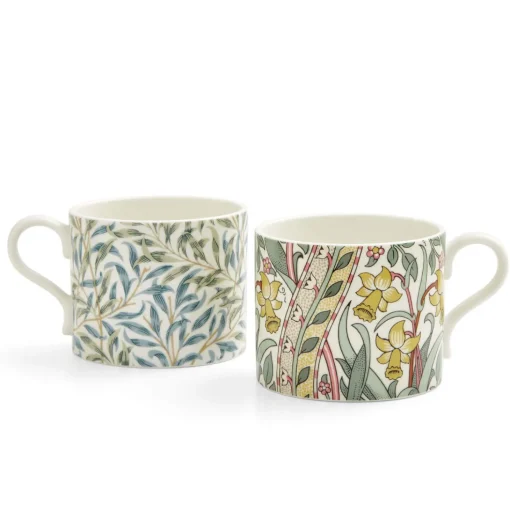 Morris & Co 2 Piece 340ml Porcelain Mug Set - Daffodil & Willow Bough
