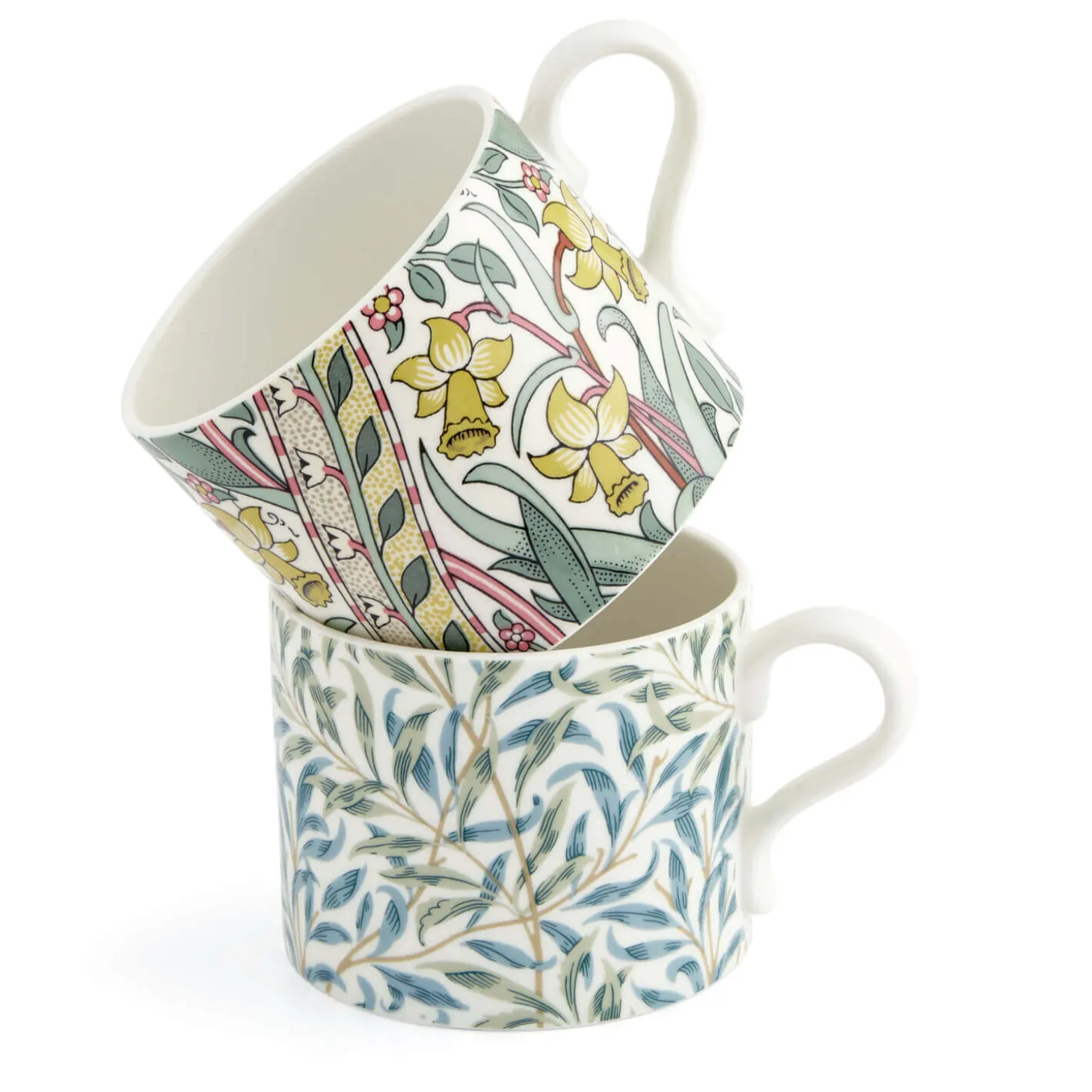 Morris & Co 2 Piece 340ml Porcelain Mug Set - Daffodil & Willow Bough