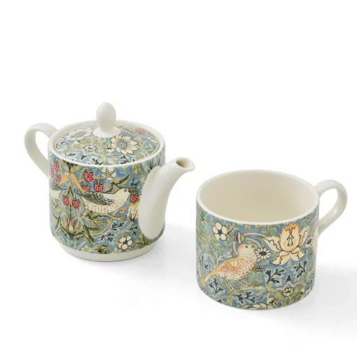 Morris & Co Porcelain Tea For One - Strawberry Thief